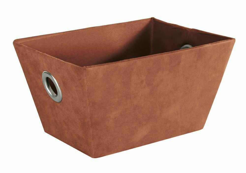 Kleine Wolke Fabric Storage Basket Suede Brown 27x15x20cm 8607-342060