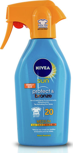 Nivea Sun Protect & Bronze Waterproof Sunscreen Body Lotion SPF20 Spray 300ml