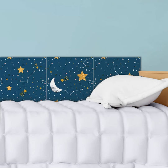 Ango Autocolant Decorativ pentru Copii Perete Spumă Starry Night Μπλε 30x30buc 3buc