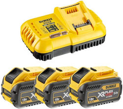Dewalt Σετ 3 Μπαταριών Εργαλείου Λιθίου 18V με Φορτιστή DCB118X3