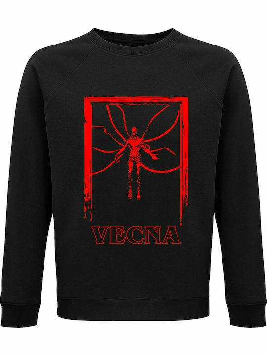 Sweatshirt Unisex, Organic " Stranger Things, Vecna Doorway, Knock Knock on Vecna's Door", Black