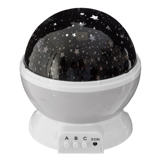 Atmosphera Rotating Kids Projector Lamp with Star Projection Gray 12.4x12.4x14εκ.