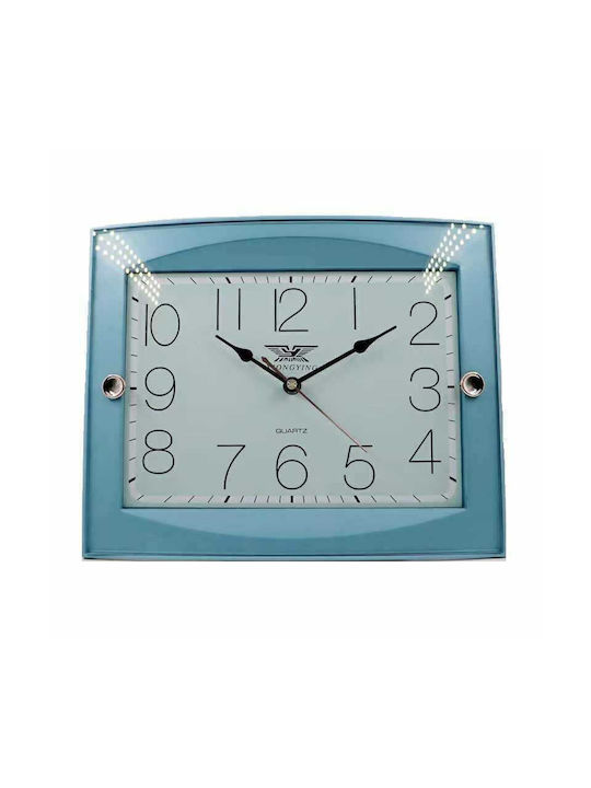 Ρολόι Τοίχου Πλαστικό Μπλε 35x25cm