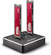 Axagon M.2 Storage Dual Us Docking Station για 2 Σκληρούς Δίσκους PCIe M.2(2230)" / M.2(2242)" / M.2(2260)" / M.2(2280)" με σύνδεση USB-C (ADSA-M2C)