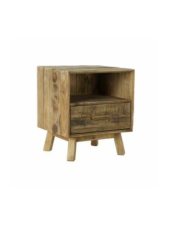 Bedside Table of Solid Wood 55x45x62cm