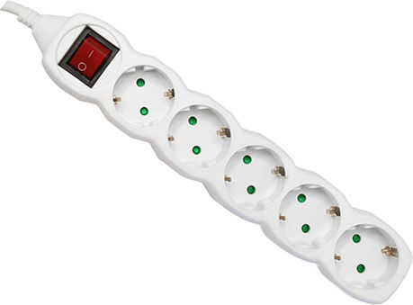 Com Power Strip 5 Positions with Switch and Cable 1.5m