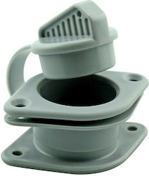 Nuova Rade Boat Cap Non-return Drain System, with plug for 25mm Mirror Gray