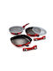 Berlinger Haus Pans Set of Aluminum with Stone Coating Burgundy Collection 5pcs