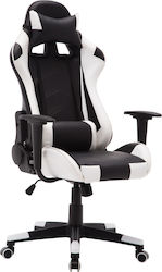 ArteLibre Navan Artificial Leather Gaming Chair with Adjustable Arms White / Black