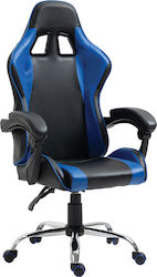 ArteLibre Bray Artificial Leather Gaming Chair with Adjustable Arms Blue / Black