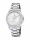 Festina Crystals Γυναικείο Ρολόι 34.5mm Μπαταρίας με Ασημί Μεταλλικό Μπρασελέ