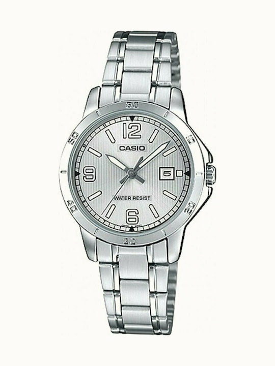 Casio Standard Womens Watch 30.2mm Battery with Silver Metal Strap