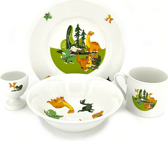 SP Tableware Σετ Φαγητού Dino από Πορσελάνη Λευκό 4τμχ
