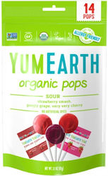 YumEarth Γλειφιτζούρια Organic Pops με Γεύση Κεράσι, Μήλο, Σταφύλι 87gr 14τμχ