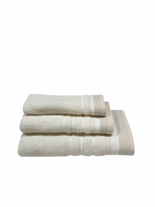 Le Blanc Bath Towel Satin Stripe 70x140cm Sand ...