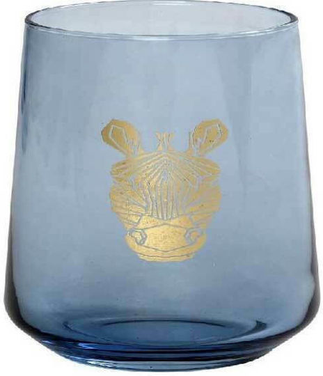 Espiel Jungle Zebra Glas Whiskey aus Glas Blue 425ml