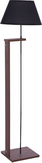 HomeMarkt Floor Lamp H150xW38cm. with Socket for Bulb E27 Black