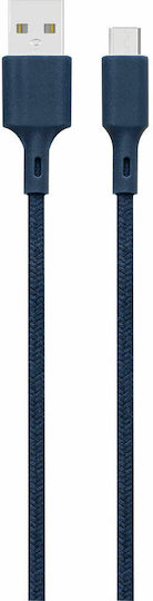 BigBen Connected Braided USB 2.0 to micro USB Cable Μπλε 2m (JGCBLCOTMIC2MBL)