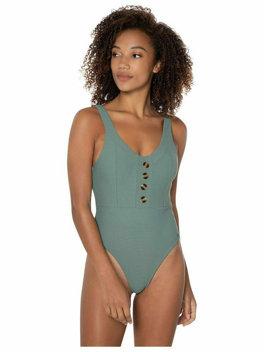 Protest One-Piece Swimsuit Khaki