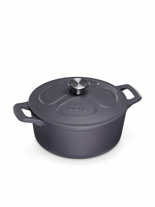 Navaris Deep Pot made of Cast Iron 3.5lt / 24cm