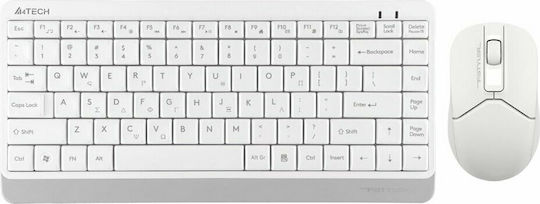 A4Tech Fstyler Combo FG1112 Ασύρματο Σετ Πληκτρολόγιο & Ποντίκι Ελληνικό Λευκό