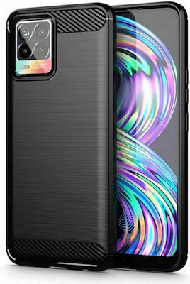 Forcell Carbon Silicone Back Cover Black (Realme 8/8 Pro)