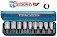 Gedore Socket with Motor Allen and Socket 1/2'' Set 9pcs
