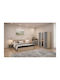 Schlafzimmer Set Jenny Sonoma / Grey Glossy 160x200cm 3Stück