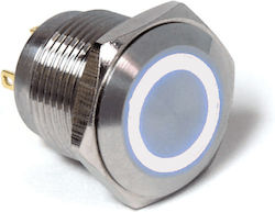 KAL Electronics SW16F-M1-S-R-W-12V Διακόπτης Μπουτόν με Φωτισμό Λευκό