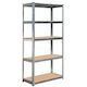 Vesta Galvanized Dexion with 5 Wooden Shelves L80xD40xH180cm