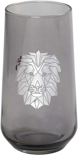 Espiel Jungle Lion Ποτήρι Νερού από Γυαλί Ασημί 470ml