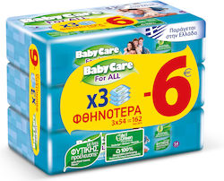 BabyCare For All Μωρομάντηλα χωρίς Οινόπνευμα & Parabens 3x54τμχ
