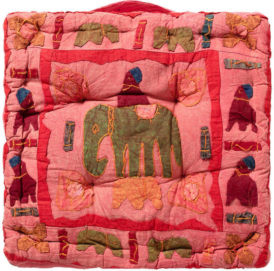 Silk Fashion Elephant Garden Chair Cushion Red 40x40cm