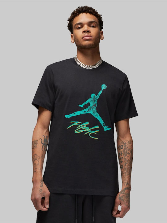 Jordan Jumpman SS Crew Ανδρικό T-shirt Μαύρο με Στάμπα