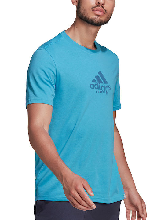 Adidas Ten Game Ανδρικό T-shirt Μπλε με Λογότυπο