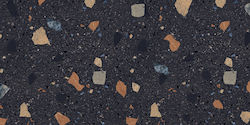 Ravenna French Black Terrazo Rectified 033987 Placă Podea Interior din Granit Mat 120x60cm Negru