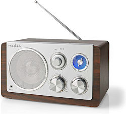 Nedis RDFM5110BN Retro Επιτραπέζιο Ραδιόφωνο Ρεύματος Καφέ Brown/Silver