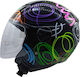 Faseed 721 Jet Helmet Kamvas Flower