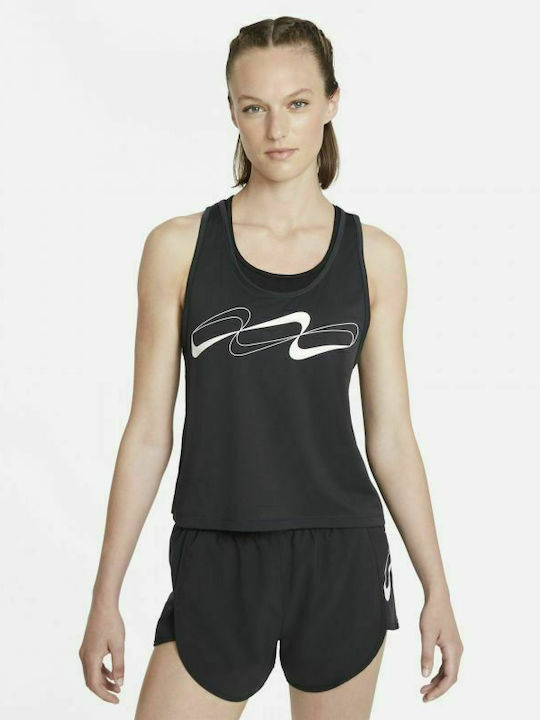 Nike Dri-Fit Retro Αμάνικη Γυναικεία Αθλητική Μπλούζα Μαύρη