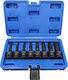 SKS Tools Lange Bit-Stecknüsse Pneumatisch mit Bits Torx und Antriebsvierkant 1/2'' Set 8Stück