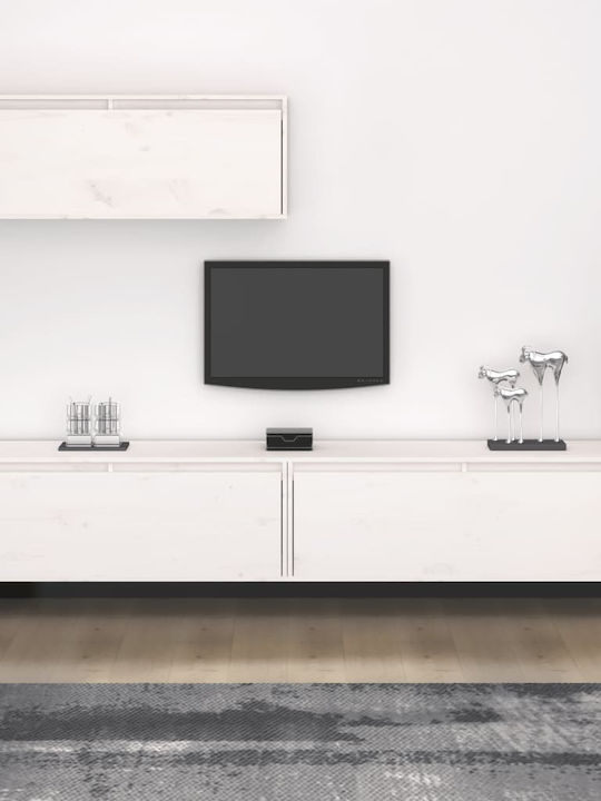 Unitate TV pentru sufragerie Alb din lemn masiv L100xA30xÎ35buc