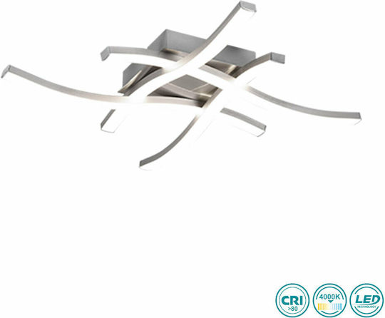 Trio Lighting Route Πλαφονιέρα Οροφής 46εκ. Ασημί με Ενσωματωμένο LED