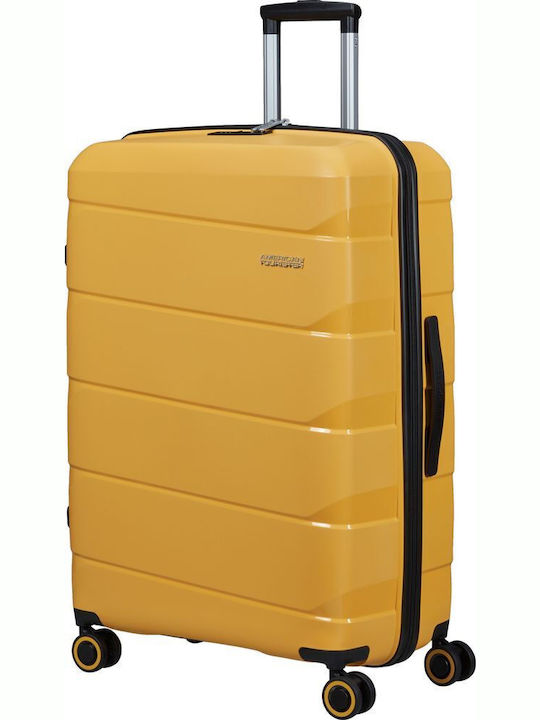 American Tourister Air Move Spinner Large Hard Yellow Suitcase With 4 Wheels Height 75cm