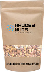 Rhodes Nuts Bardopoulos Rothaut-Erdnüsse Gebratenes Geschälte mit Salz 250gr