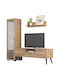 Νο 55 Living Room TV Unit with Showcase Honey L150xW44.5xH58cm