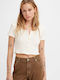 Levi's Women's Summer Crop Top Cotton Short Sleeve Cream