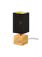 Trio Lighting Metal Table Lamp for Socket E14 with Black Shade and Beige Base