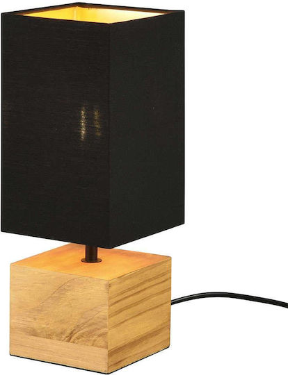 Trio Lighting Metal Table Lamp for Socket E14 with Black Shade and Beige Base
