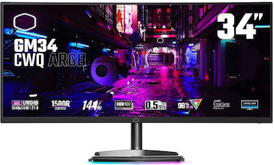 CoolerMaster GM34-CWQ ARGB Ultrawide VA HDR Curved Gaming Monitor 34" QHD 3440x1440 144Hz