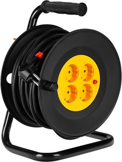 4 Plätze mit Kabel 30m Schwarz
